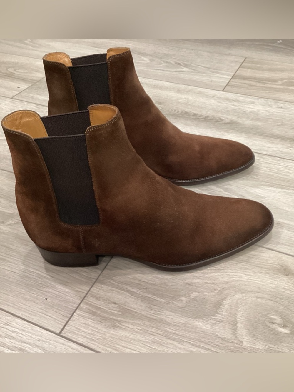 Saint Laurent Wyatt Chelsea Suede  Brown Size 41 YSL US 8 8.5